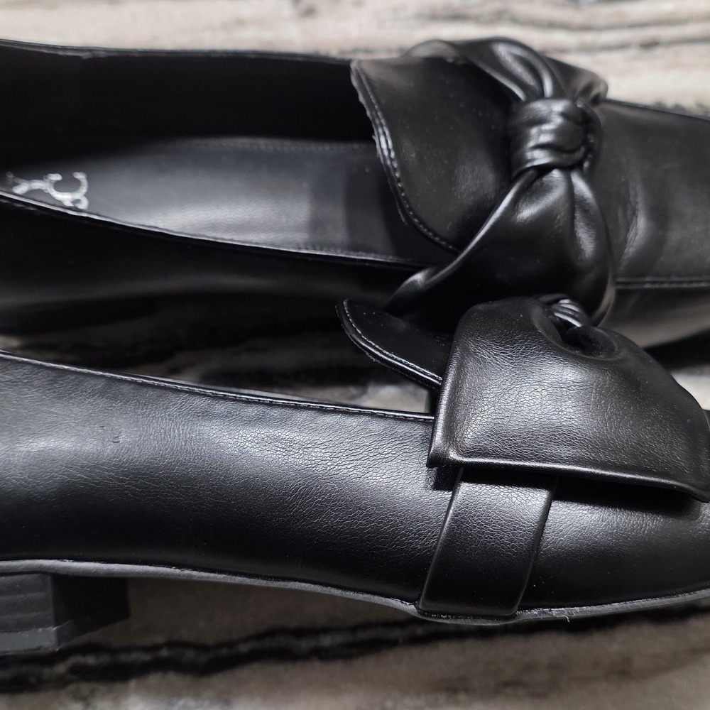 New York & Company Black Bow Loafers - Picture 2 of 3